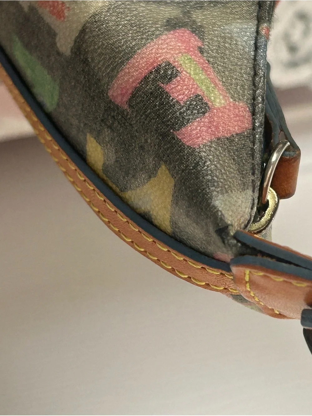 Dooney & Bourke Black Multicolor Logo Hobo Shoulder Bag